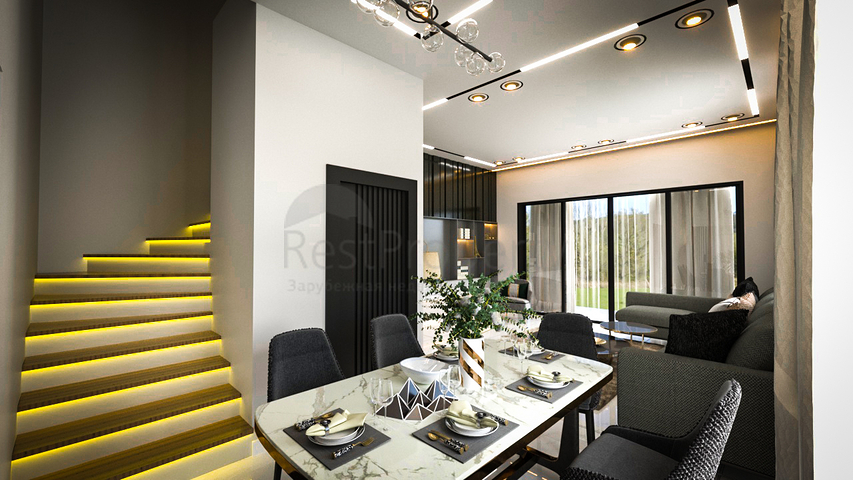 Вілли 4 + 1 в оточенні соснового лісу в районі Авсаллар Вілли 4 + 1 в оточенні соснового лісу в районі Авсаллар