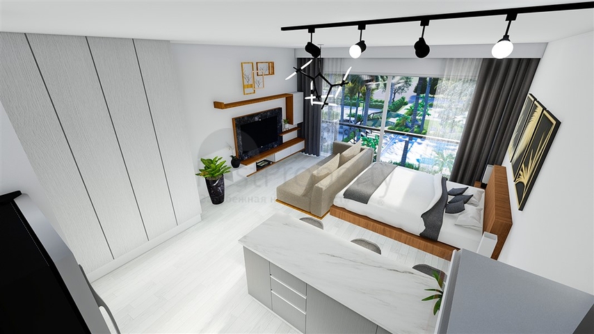 Малоповерховий комплекс в 600 метрах від пляжу в районі Іскеле