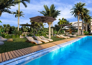 Малоповерховий комплекс в 600 метрах від пляжу в районі Іскеле