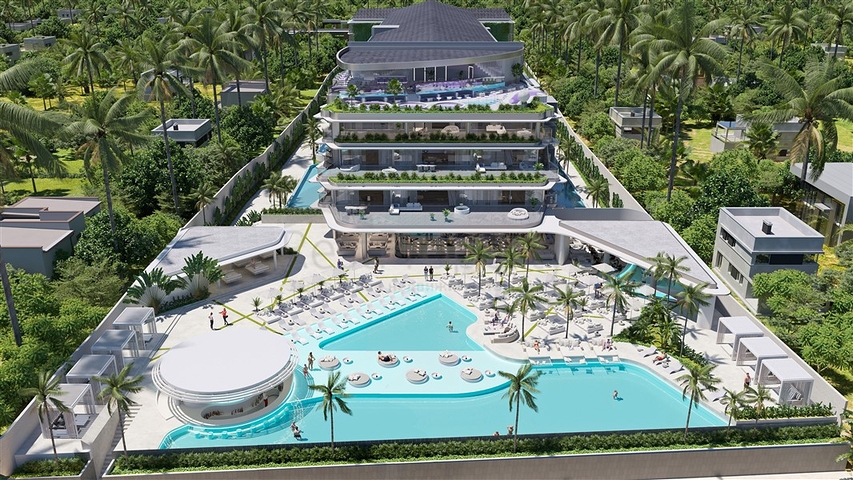 Проект преміум класу на першій береговій лінії в районі Санур Проект преміум класу на першій береговій лінії в районі Санур