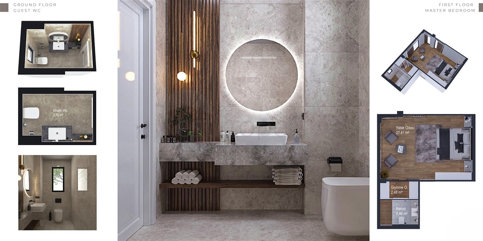 Вілла планування 5 + 1 в районі Сіде - Анталія 