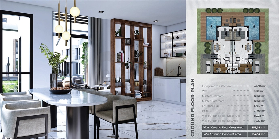 Вілла планування 5 + 1 в районі Сіде - Анталія 