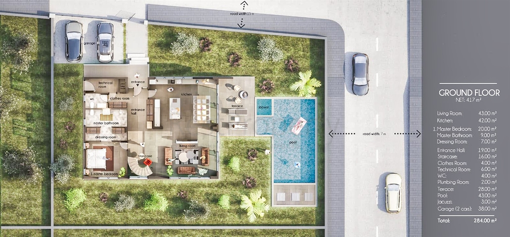 Вілла планування 4 + 1 в районі Белек - Анталія 