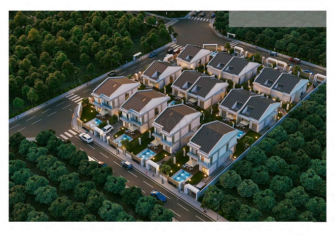 Вілли планування 3 + 1 і 4 + 1 в районі Сіде - Анталія