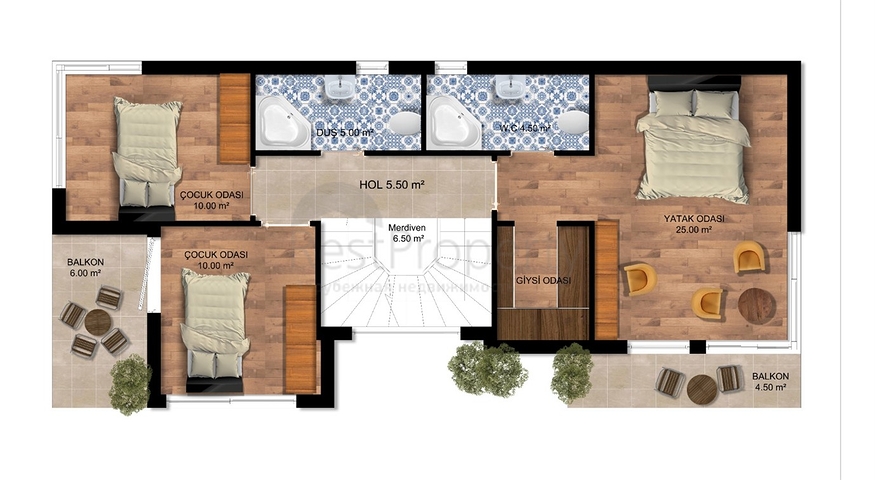 Вілли планування 4 + 1 в районі Сіде - Анталія 