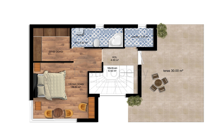 Вілли планування 4 + 1 в районі Сіде - Анталія 