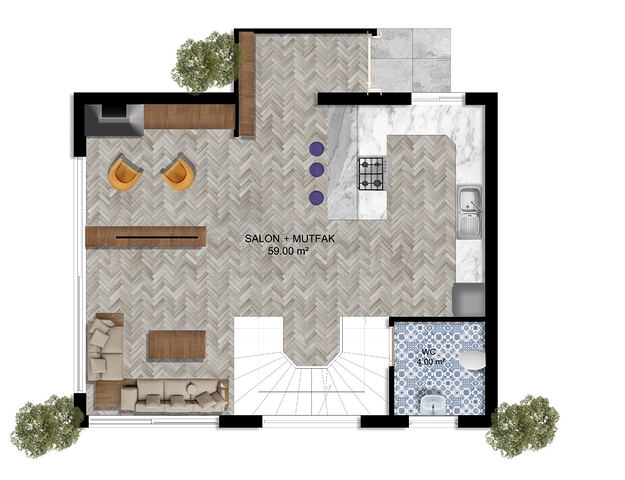 Вілли планування 4 + 1 в районі Сіде - Анталія 