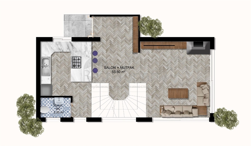 Вілли планування 4 + 1 в районі Сіде - Анталія 