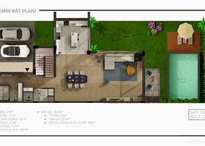 Вілли в комплексі планування 4 + 1 в районі Дошемеалти - Анталія 