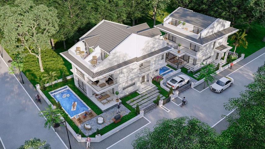 Вілли планування 6 + 1 в районі Фетхіє - Анталія 