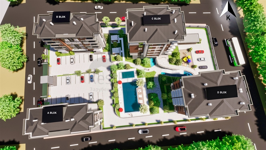 Квартира планування 1 + 1 в районі Кепез - Анталія 