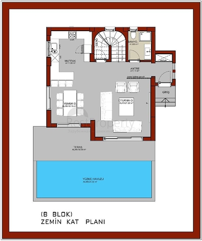 Вілла планування 4 + 1 в районі Фетхіє - Анталія 