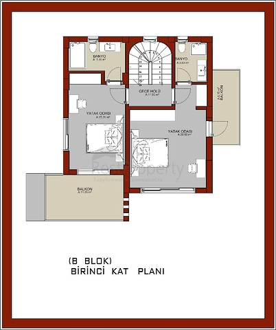 Вілла планування 4 + 1 в районі Фетхіє - Анталія 