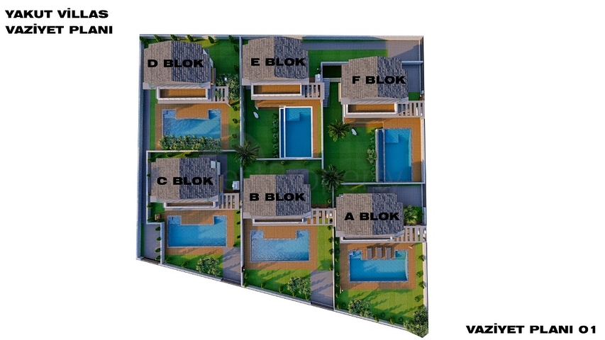 Вілла планування 4 + 1 в районі Фетхіє - Анталія 