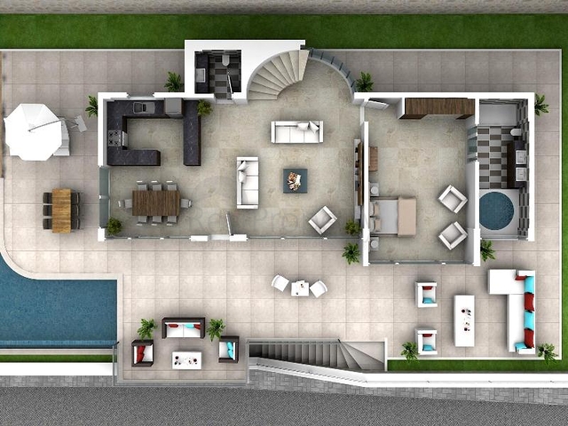 Сучасна вілла з видом на море в Калкані