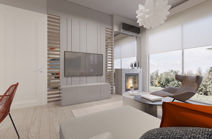 Вілли 3+1 і 4 + 1 в еко комплексі в оточенні хвойного лісу в районі Дортепе на східній частині Бодрума.