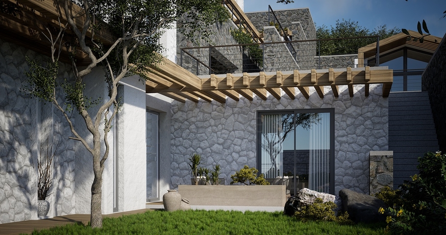 Окремо розташовані вілли з унікальною архітектурою в районі Гюмюшлюк