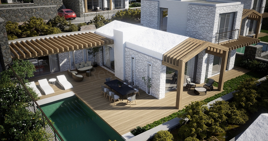 Окремо розташовані вілли з унікальною архітектурою в районі Гюмюшлюк