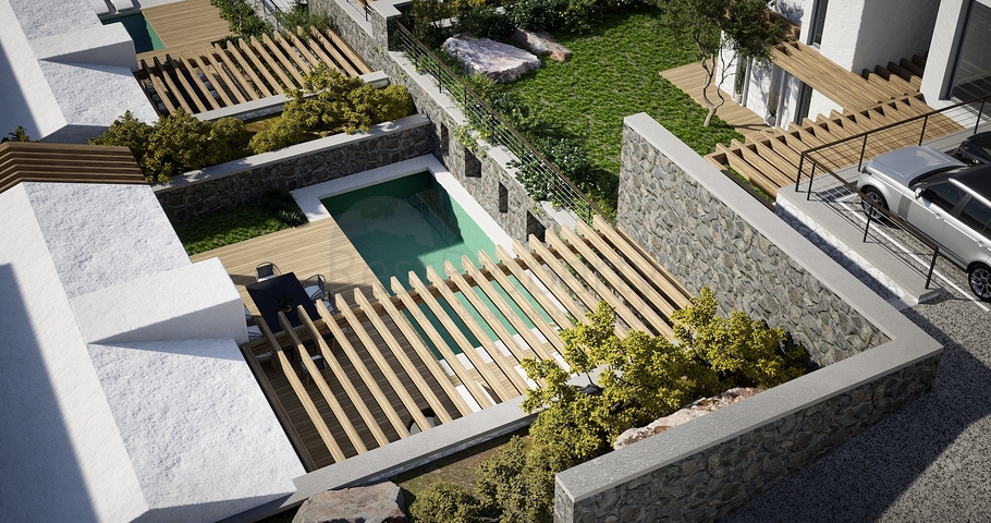 Окремо розташовані вілли з унікальною архітектурою в районі Гюмюшлюк