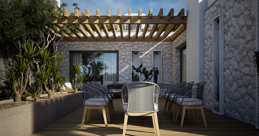 Окремо розташовані вілли з унікальною архітектурою в районі Гюмюшлюк