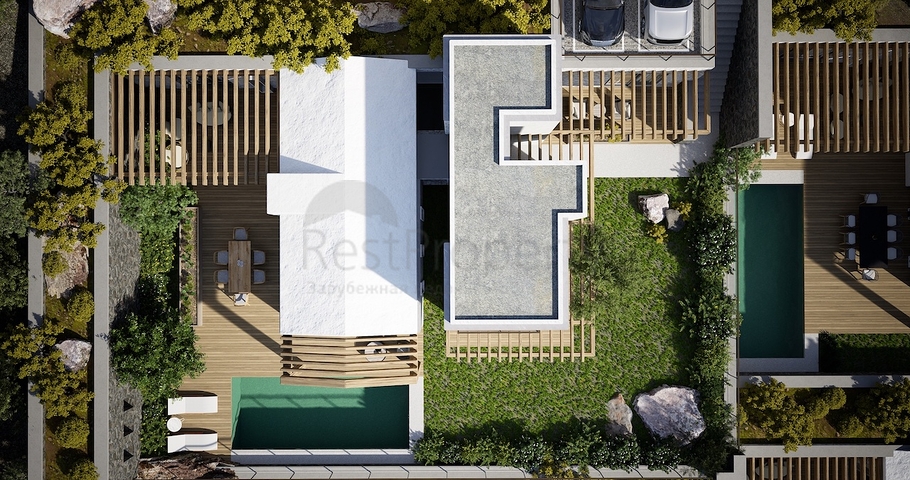 Окремо розташовані вілли з унікальною архітектурою в районі Гюмюшлюк