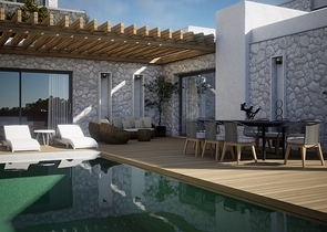 Окремо розташовані вілли з унікальною архітектурою в районі Гюмюшлюк