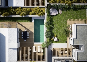 Окремо розташовані вілли з унікальною архітектурою в районі Гюмюшлюк