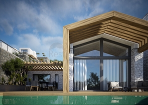 Окремо розташовані вілли з унікальною архітектурою в районі Гюмюшлюк