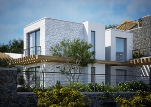 Окремо розташовані вілли з унікальною архітектурою в районі Гюмюшлюк