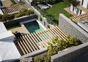 Окремо розташовані вілли з унікальною архітектурою в районі Гюмюшлюк