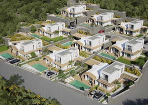 Окремо розташовані вілли з унікальною архітектурою в районі Гюмюшлюк