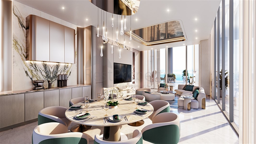 Апартаменти з видом на Бурдж-Халіфа та басейни в Дубаї