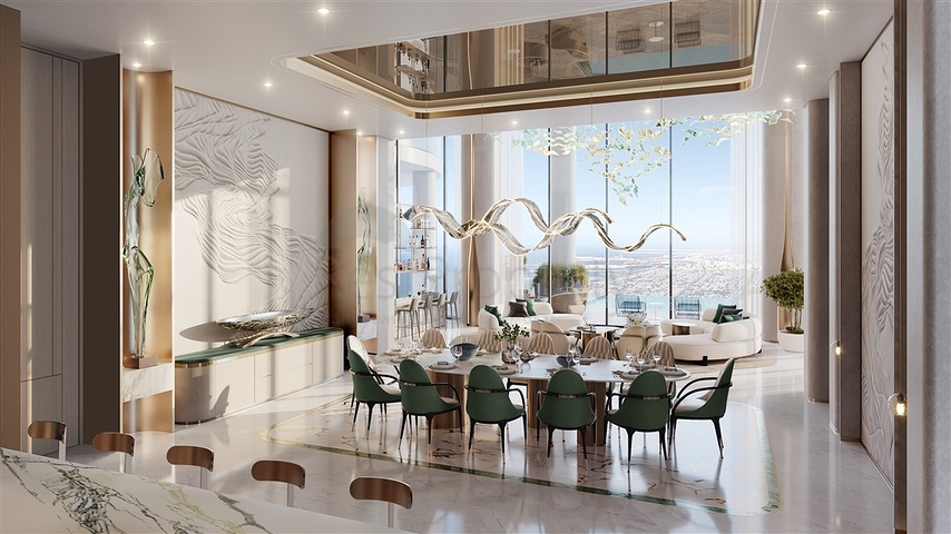 Апартаменти з видом на Бурдж-Халіфа та басейни в Дубаї