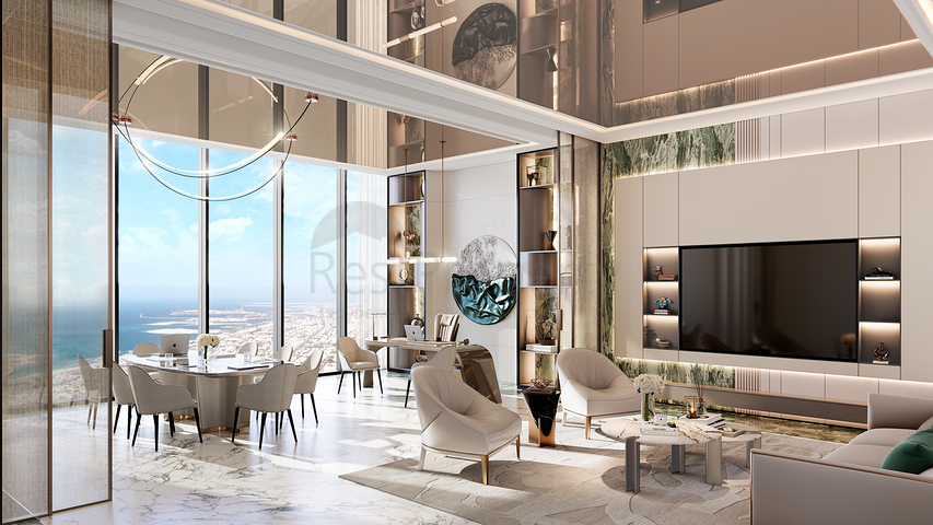 Апартаменти з видом на Бурдж-Халіфа та басейни в Дубаї