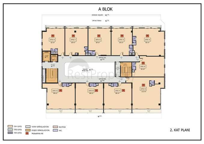 Комерційне приміщення під офіс в центрі міста Анталія 