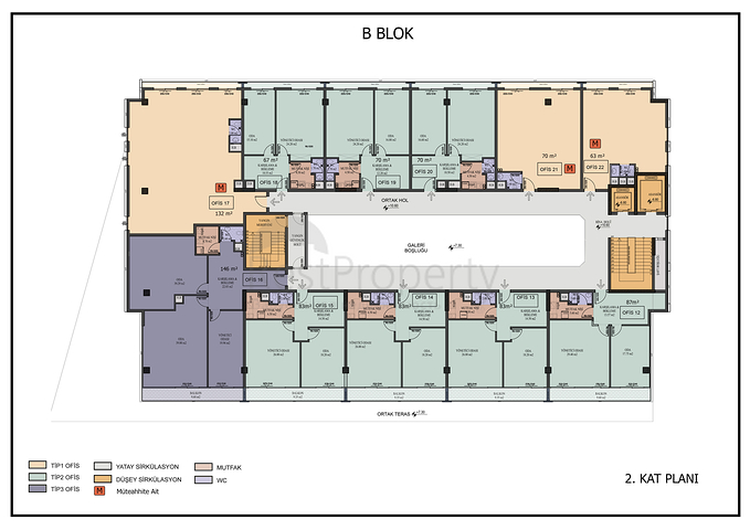 Комерційне приміщення під офіс в центрі міста Анталія 