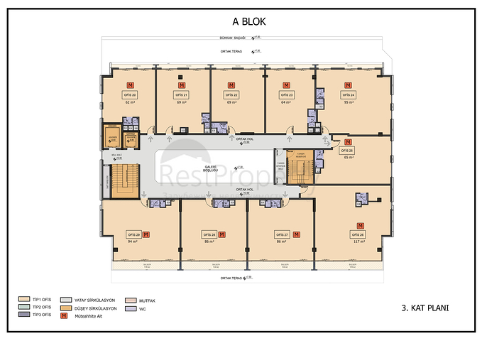 Комерційне приміщення під офіс в центрі міста Анталія 