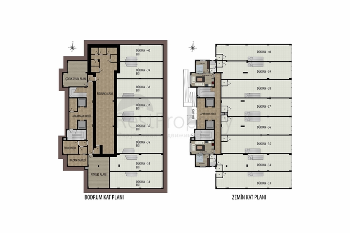 На продаж виставлені комерційні приміщення в районі Алтинташ-Анталія 