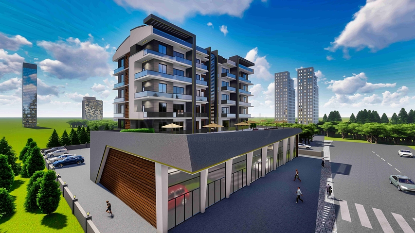 На продаж виставлені комерційні приміщення в районі Алтинташ-Анталія 