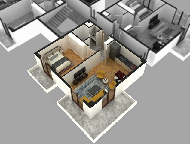 Квартира планування 1 + 1 в районі Белек - Анталія 