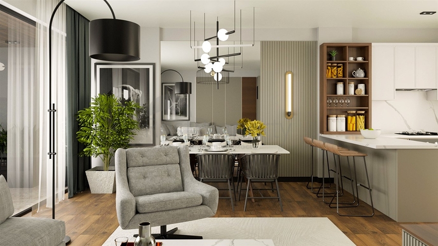 Квартира планування 2 + 1 в районі Фетхіє