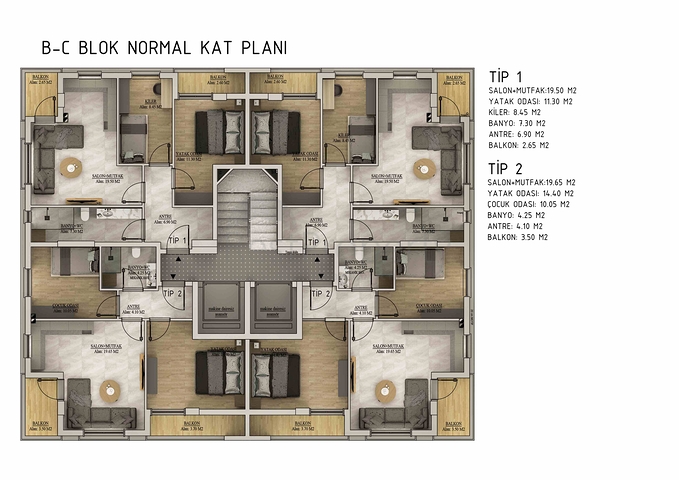 Квартири планування 1 + 1 і 2 + 1 в районі Белек - Анталія