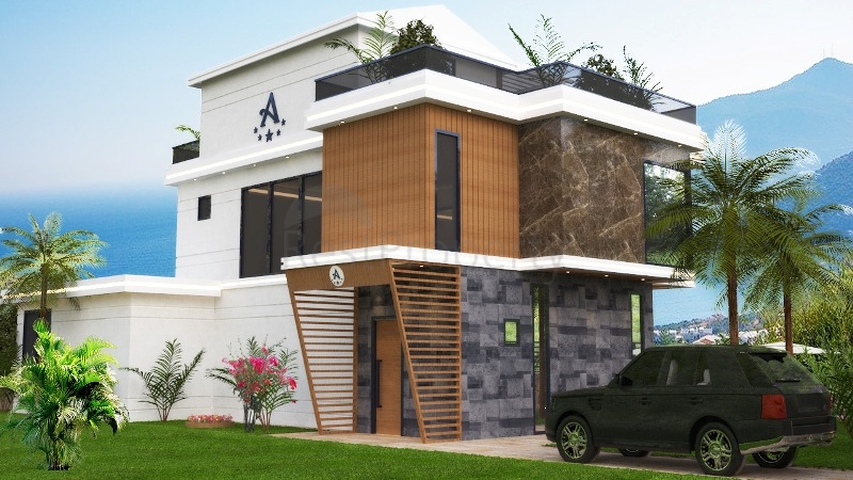 Вілла планування 4 + 1 в районі Фетхіє - Анталія