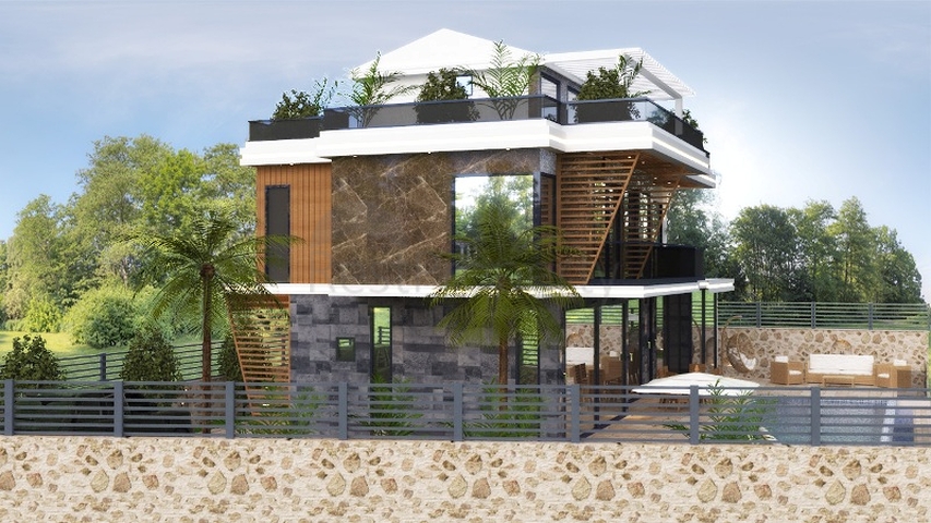 Вілла планування 4 + 1 в районі Фетхіє - Анталія