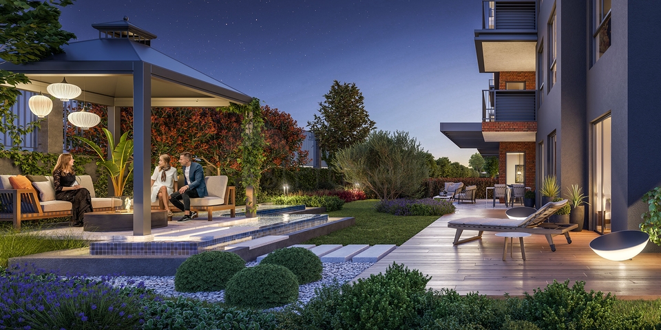 Проект в який входять приватні тераси з садом