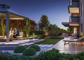 Проект в який входять приватні тераси з садом