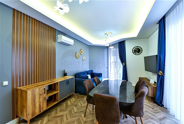 Мебльована квартира 1 + 1 в новому сучасному комплексі в центрі Аланії