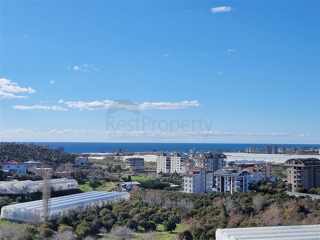 Простора квартира 2 + 1 з видом на море в тихому районі Аланії 