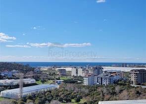 Простора квартира 2 + 1 з видом на море в тихому районі Аланії 