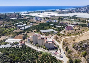 Простора квартира 2 + 1 з видом на море в тихому районі Аланії 